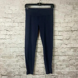 Anthropologie Saturday Sunday Navy Blue Leggings XS Cotton Spandex Cut Out Ankle
